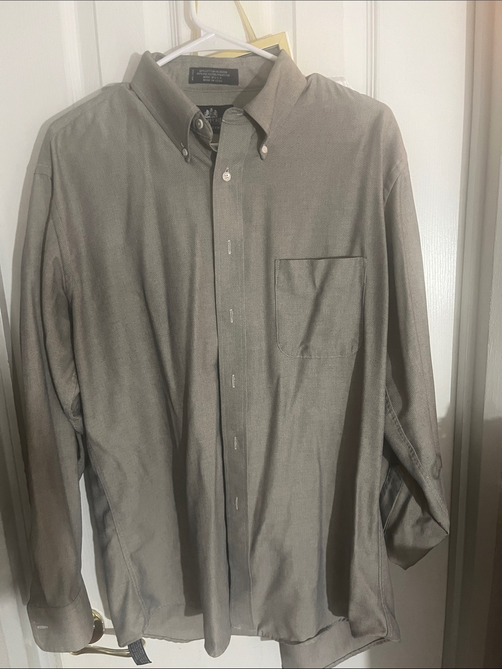 Stafford Men's Casual Button-Down Shirt in Taupe